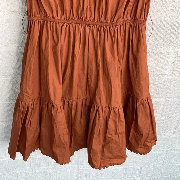 Secret Mission Bartolina Ruffled Cotton Crochet Flutter Sleeve Pocket Dress sz L - Picture 5 of 16